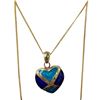 Image 1 : 14KT Yellow Gold Enamel Pendant on 18" Fine 14KT Chain - Heart is 14 x 16mm (Total weight including 