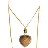 Image 2 : 14KT Yellow Gold Enamel Pendant on 18" Fine 14KT Chain - Heart is 14 x 16mm (Total weight including 
