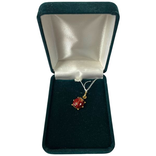 18KT Gold Enameled Lady Bug Charm (Total weight: 1.5 grams)