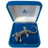 Image 1 : Vintage Birks Sterling Silver Marcasite Salamander Brooch in Birks Blue Velvet Case - 30 x 60mm - Ha
