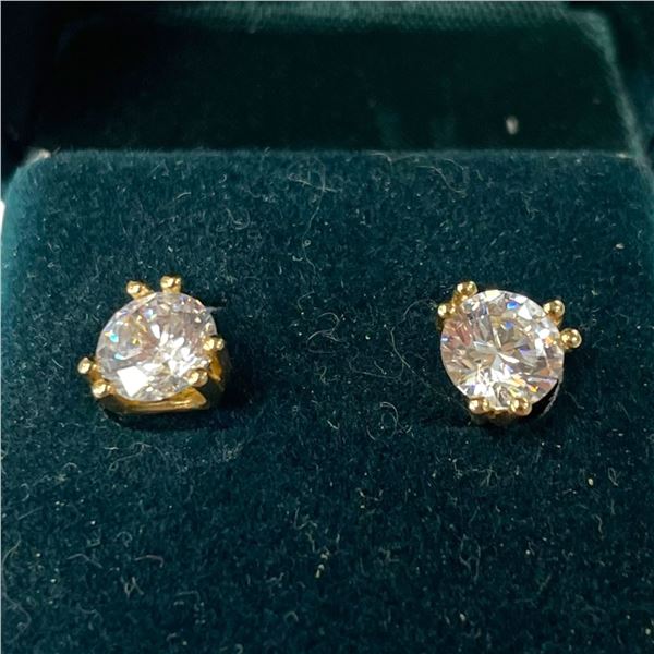 14KT Gold One Carat Diamonelle Stud Earrings