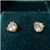 Image 1 : 14KT Gold One Carat Diamonelle Stud Earrings