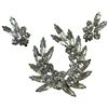 Image 2 : 1960s Signed Sherman Rhinestone Brooch with Matching Clip Earrings