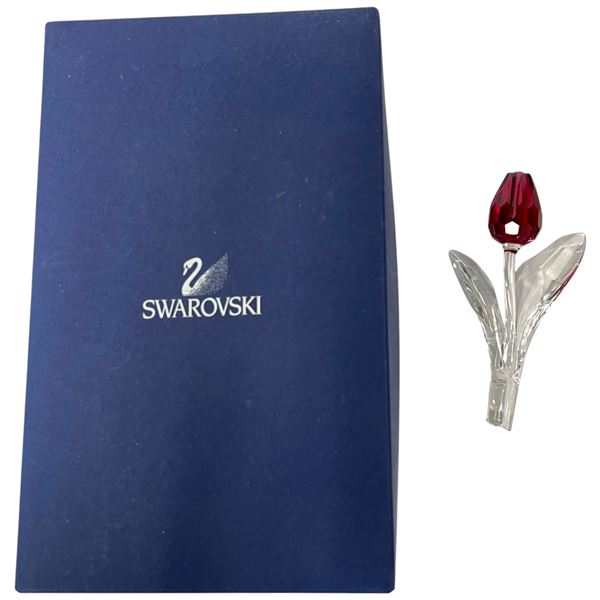 2001 Swarovski Crystal 3.5" Tulip in Original Box with Stand