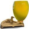 Image 1 : Art Deco Accent Lamp with Green Shade and Cast Metal Dog Sculpture Base Tested & Working