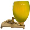 Image 2 : Art Deco Accent Lamp with Green Shade and Cast Metal Dog Sculpture Base Tested & Working