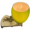 Image 3 : Art Deco Accent Lamp with Green Shade and Cast Metal Dog Sculpture Base Tested & Working