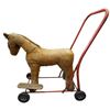 Image 2 : Vintage Lines Bros Tri-Ang Push Along Toy Horse with Red Metal Frame 18" Tall at the Horses Head