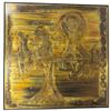 Image 2 : Original Bernhard Rhone Signed 1973 Acid-Ethced Brass Wall Panel 24x24"