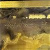 Image 3 : Original Bernhard Rhone Signed 1973 Acid-Ethced Brass Wall Panel 24x24"