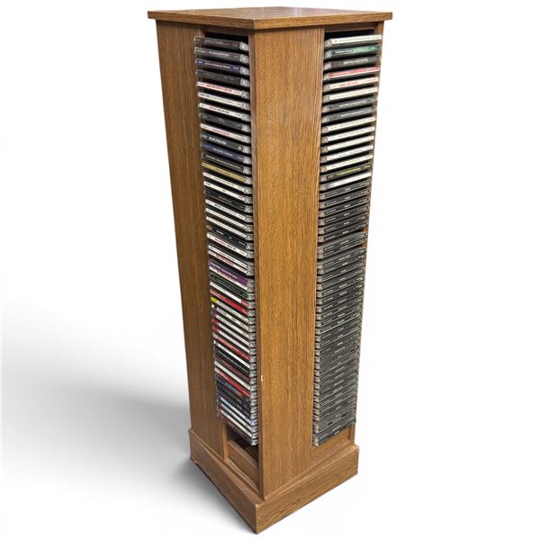 4 Sided Tower Filled with over 200 Assorted CDs Various Genres, Artists and Styles 41" Tall
