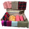 Image 1 : Steamer Trunk Filled with Various Mostly Wool Scarves, Hats, Skirts and Blankets
