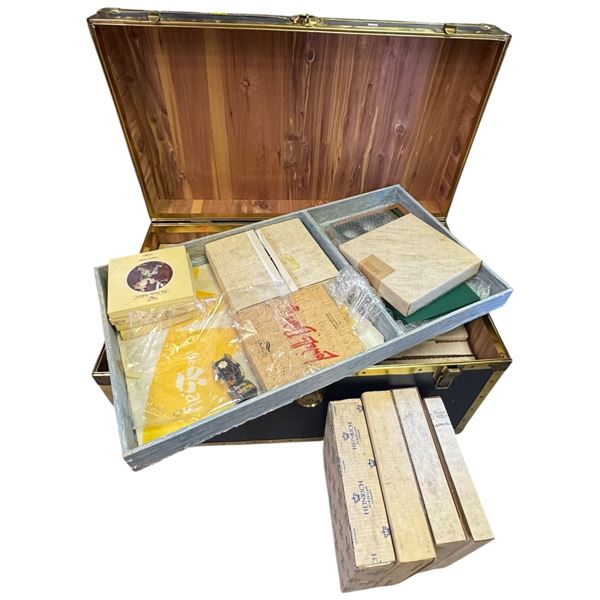 Streamer Trunk Filled with Collectable Plates: Knowles, Anna Perenna, Keirstead, Hedi Keller & More