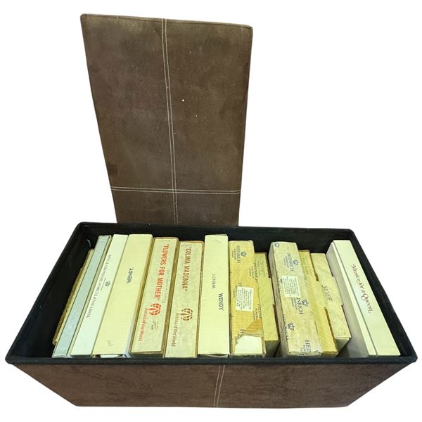 Ottomon Foot Stool Storage Chest Filled with Collectable Plates