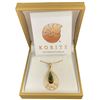 Image 1 : 14KT Gold Ammolite Pendant Necklace by Korite - (17 x 26 mm pendant on a fine 18" box link chain) -