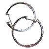 Image 2 : 14KT White Gold Hoop Earrings (23 mm diameter) - Total weight: 3.5 grams
