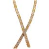 Image 3 : Vintage Tri-Colour Sterling Silver 17" Cross-over Necklace by Birks - Possibly Gold Gilded - Total w
