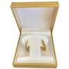 Image 1 : 14KT Gold Oval Hoop Earrings with Diamond Cut Pattern - 18mm" wide x 21mm long x 3.9mm thick (Total 