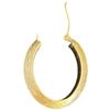 Image 3 : 14KT Gold Oval Hoop Earrings with Diamond Cut Pattern - 18mm" wide x 21mm long x 3.9mm thick (Total 