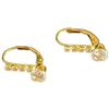 Image 2 : 14KT Gold & Crystal Drop Earring with Lever Back -13mm drop with largest stone 0.5 Carat (Total weig