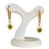 Image 1 : 18KT Gold & Peridot Drop Earring with Lever Back -7mm drop with 1/4 CT bezel set peridot (Total weig