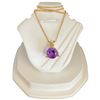 Image 2 : 14KT Gold Amethyst Pendant Necklace - 1.25 Carat Solitaire Amethyst on 18" Chain (Total weight: 2.5 