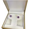 Image 3 : 14KT Gold Amethyst Round Stud Earrings - 1.75 CTW  (Total weight: 0.7 grams)