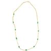 Image 3 : 14KT Gold 18" Chain Necklace with Emerald Bead Stations -  3.8mm beads  (Total weight: 2.9 grams)