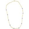 Image 1 : 14KT Gold 18" Chain Necklace with Tanzanite Bead Stations -  4mm beads  (Total weight: 3.3 grams)