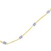 Image 2 : 14KT Gold 18" Chain Necklace with Tanzanite Bead Stations -  4mm beads  (Total weight: 3.3 grams)