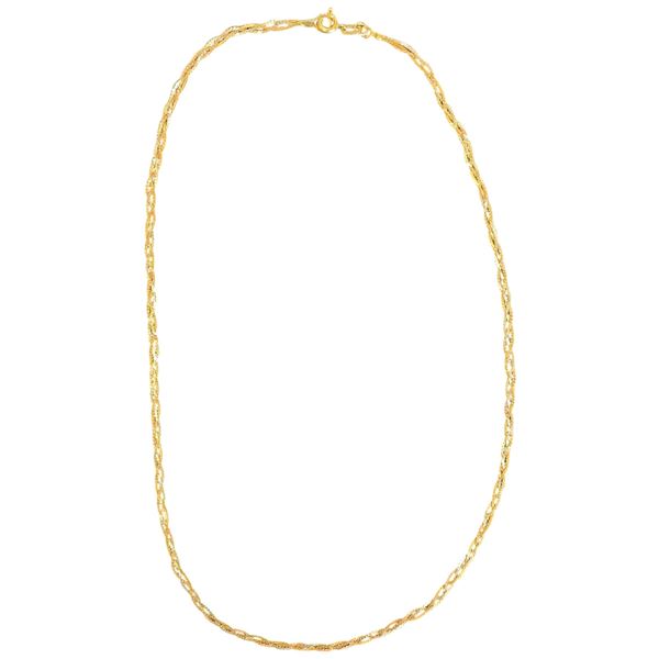 10KT Tri-Colour Gold Braided 16" Chain (Total weight: 2.5 grams)