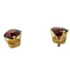 Image 2 : 18KT Gold Garnet 2.5 CTW  Stud Earring - 7 mm Claw Set Garnets  (Total weight: 1.7 grams)