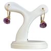 Image 1 : 14KT Gold Amethyst Solitaire Earrings - Lever Back  - 5.9mm gems (Total weight: 1.2 grams)