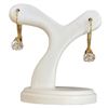 Image 1 : 14KT Gold White Topaz Solitaire Earrings - Lever Back  - 5.8mm gems (Total weight: 1.2 grams)