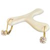 Image 2 : 14KT Gold White Topaz Solitaire Earrings - Lever Back  - 5.8mm gems (Total weight: 1.2 grams)