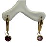 Image 2 : 18KT Gold Round Amethyst Drop Earrings - Lever Back  - 4.3mm gems (Total weight: 1.2 grams)