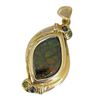 Image 2 : Korite 14KT Gold Ammolite Pendant with Gemstone Accents - 14 x 26mm pendant (Total weight: 4 grams)