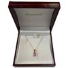 Image 3 : 14KT Gold Pink Diamonelle 18" Pendant Necklace - 3.8 x 6mm oval faceted lab created pink diamond (To