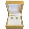 Image 1 : 14KT Gold Peridot Stud Earrings - 1 CTW - Claw Set (Total weight: 0.9 grams)