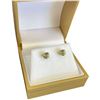 Image 2 : 14KT Gold Peridot Stud Earrings - 1 CTW - Claw Set (Total weight: 0.9 grams)