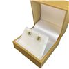 Image 3 : 14KT Gold Peridot Stud Earrings - 1 CTW - Claw Set (Total weight: 0.9 grams)