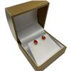 Image 2 : 14KT Gold Orange Hessonite Garnet Stud Earrings - 0.75 CTW - Claw Set 3 x 5mm gems (Total weight: 0.