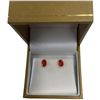 Image 3 : 14KT Gold Orange Hessonite Garnet Stud Earrings - 0.75 CTW - Claw Set 3 x 5mm gems (Total weight: 0.