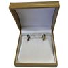 Image 1 : 14KT Yellow/White Gold Reversible Huggie Earrings with Emeralds (Total weight: 5.1 grams)