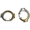 Image 3 : 14KT Yellow/White Gold Reversible Huggie Earrings with Emeralds (Total weight: 5.1 grams)