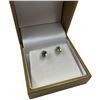 Image 2 : 14KT White Gold Green Tashmarine Stud Earrings  - 1 CTW - Claw Set  4 x 5.8mm oval gems (Total weigh