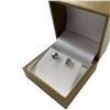 Image 3 : 14KT White Gold Green Tashmarine Stud Earrings  - 1 CTW - Claw Set  4 x 5.8mm oval gems (Total weigh