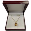 Image 1 : 14KT Gold 2 Carat Citrine Pendant Necklace - 18" chain (Total weight: 2.5 grams)