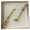 Image 1 : 14KT Gold Mesh & Ball Dangle Earrings - 50mm long (Total weight: 1.5 grams)