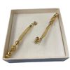 Image 2 : 14KT Gold Mesh & Ball Dangle Earrings - 50mm long (Total weight: 1.5 grams)